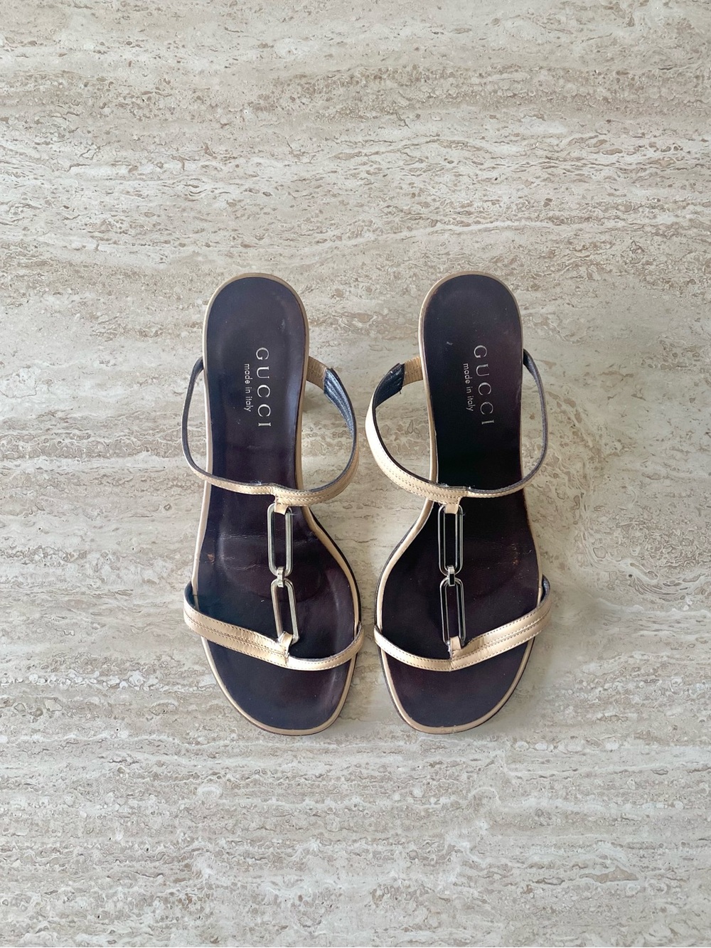 Vintage Gucci Chain Strap Sandal Heels